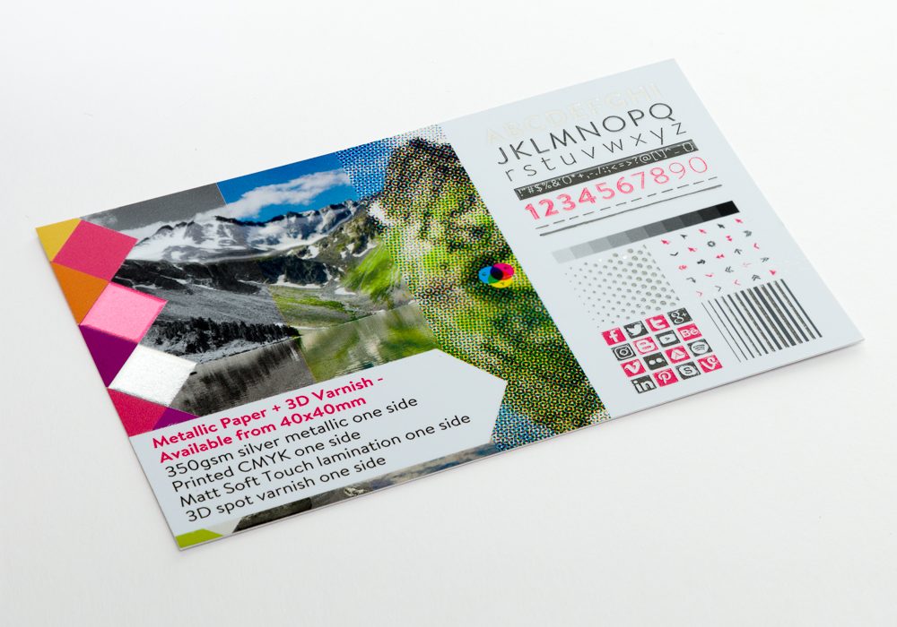 Metallic Paper + 3D Varnish - Available from 40x40mm