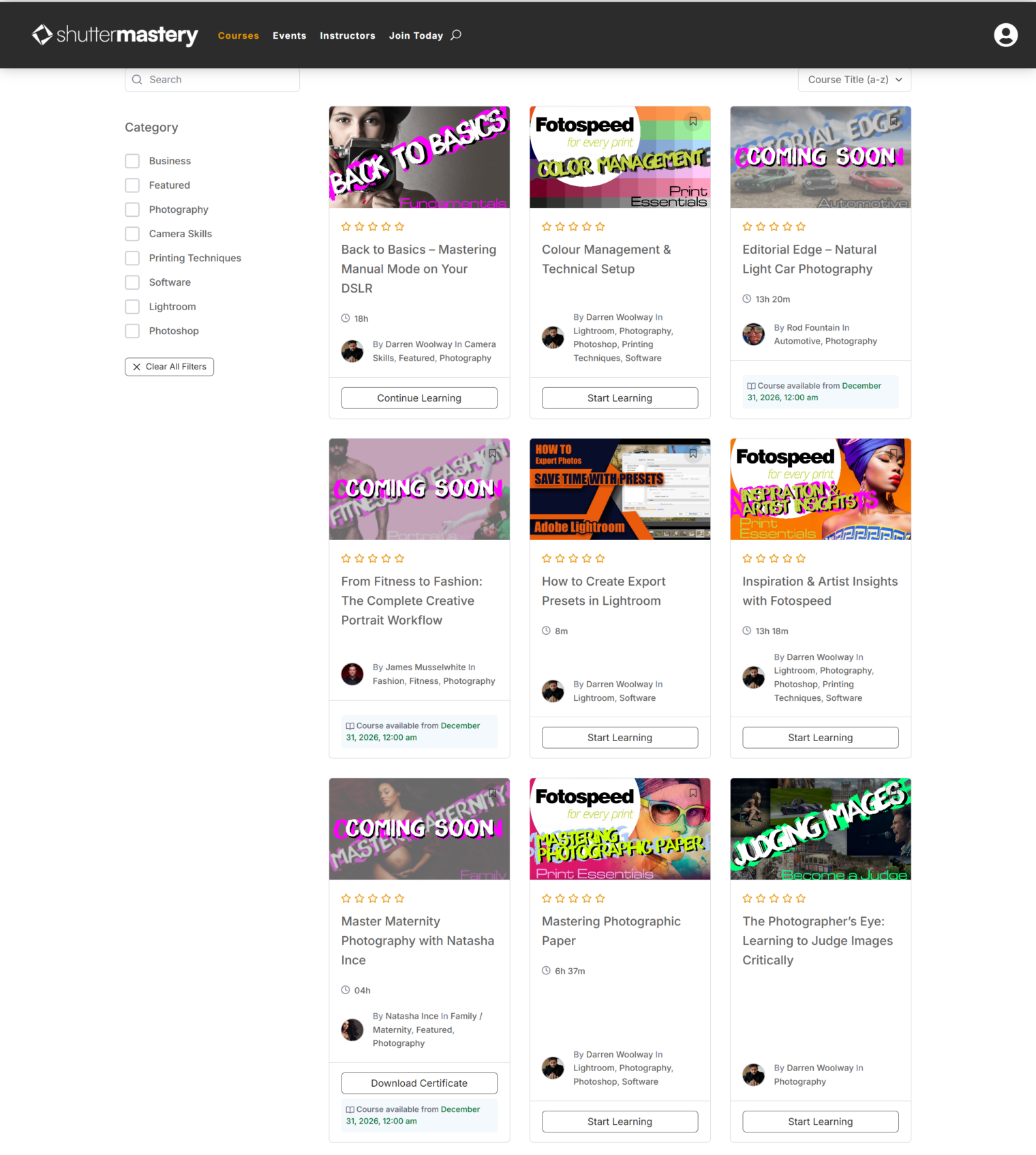 photography online course website