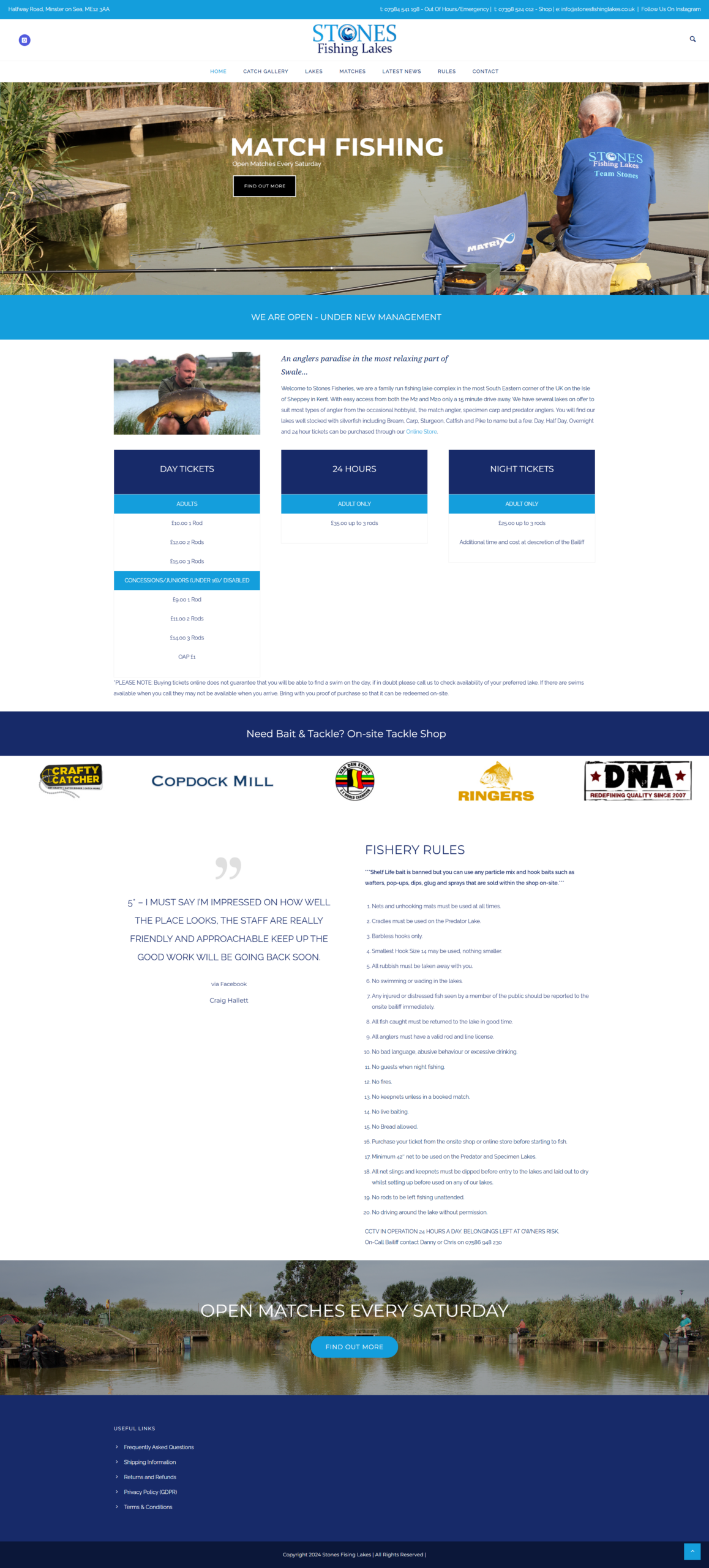 Stones Fishing Lakes Website Design Stones Fishing Lakes Website Design