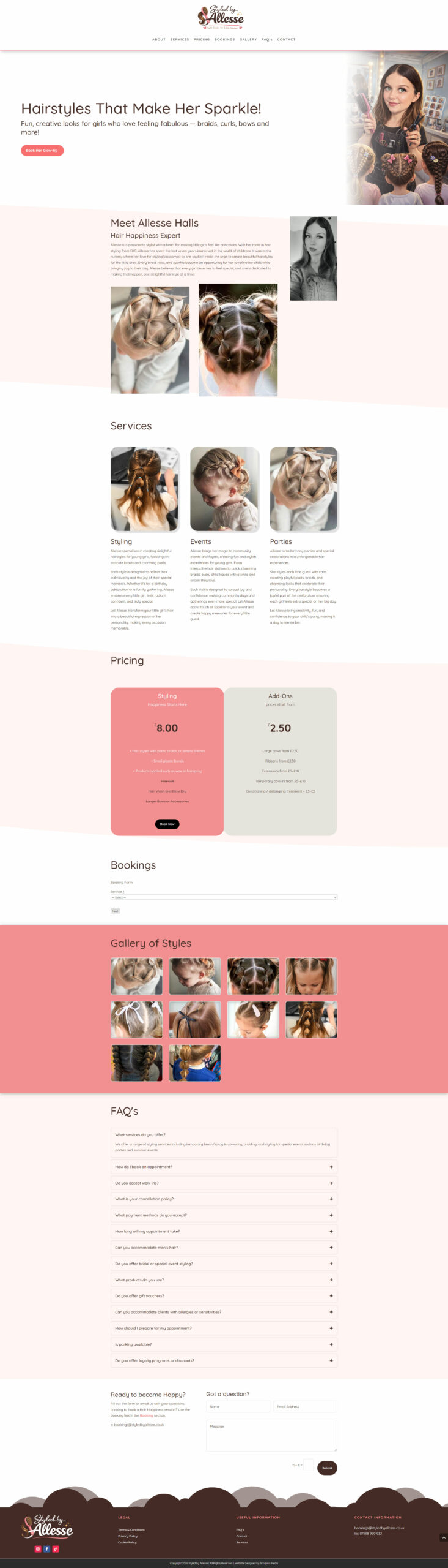 hair stylist website design hair stylist website design