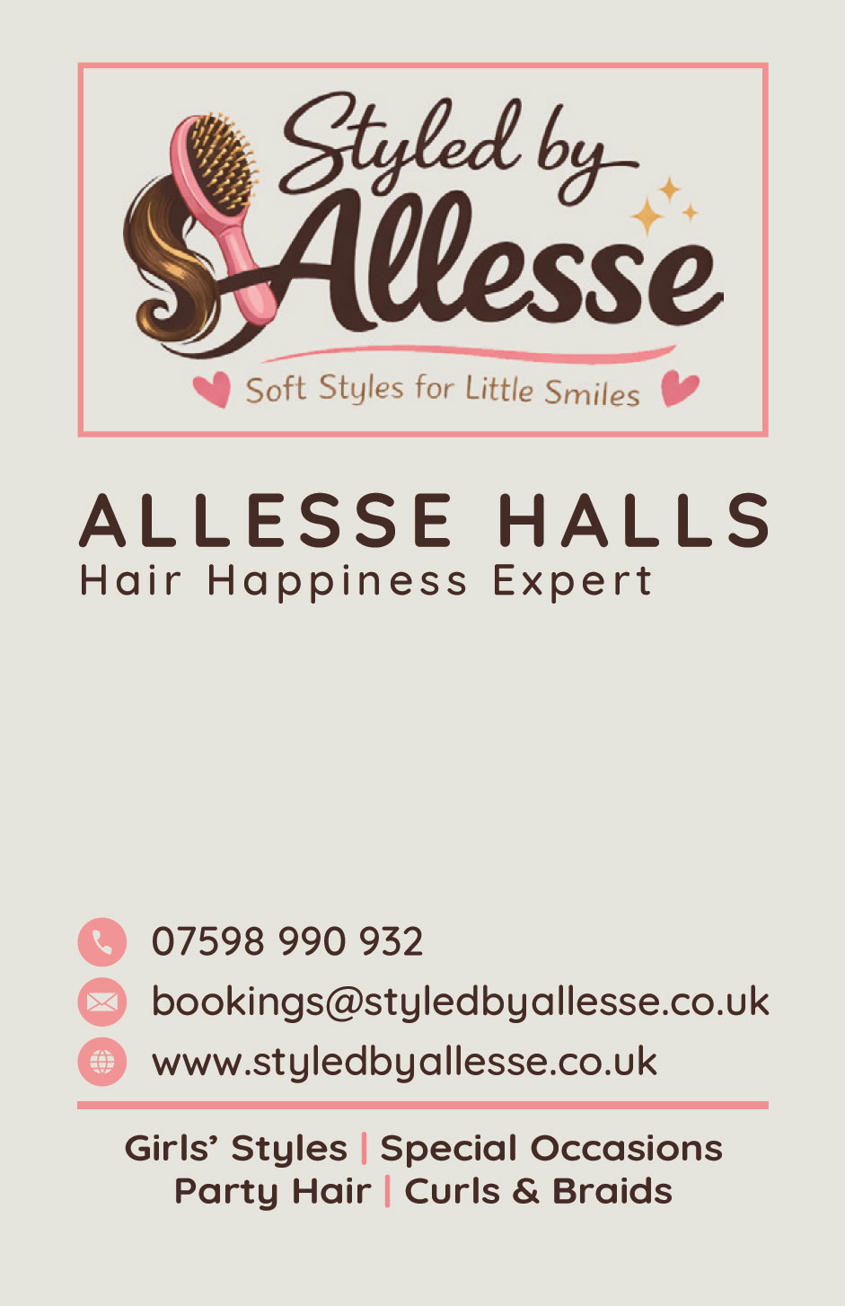 hair stylist website design