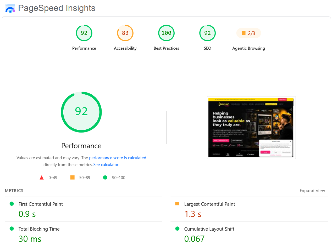 Scorpion Media Page Speed Insights Scorpion Media Page Speed Insights